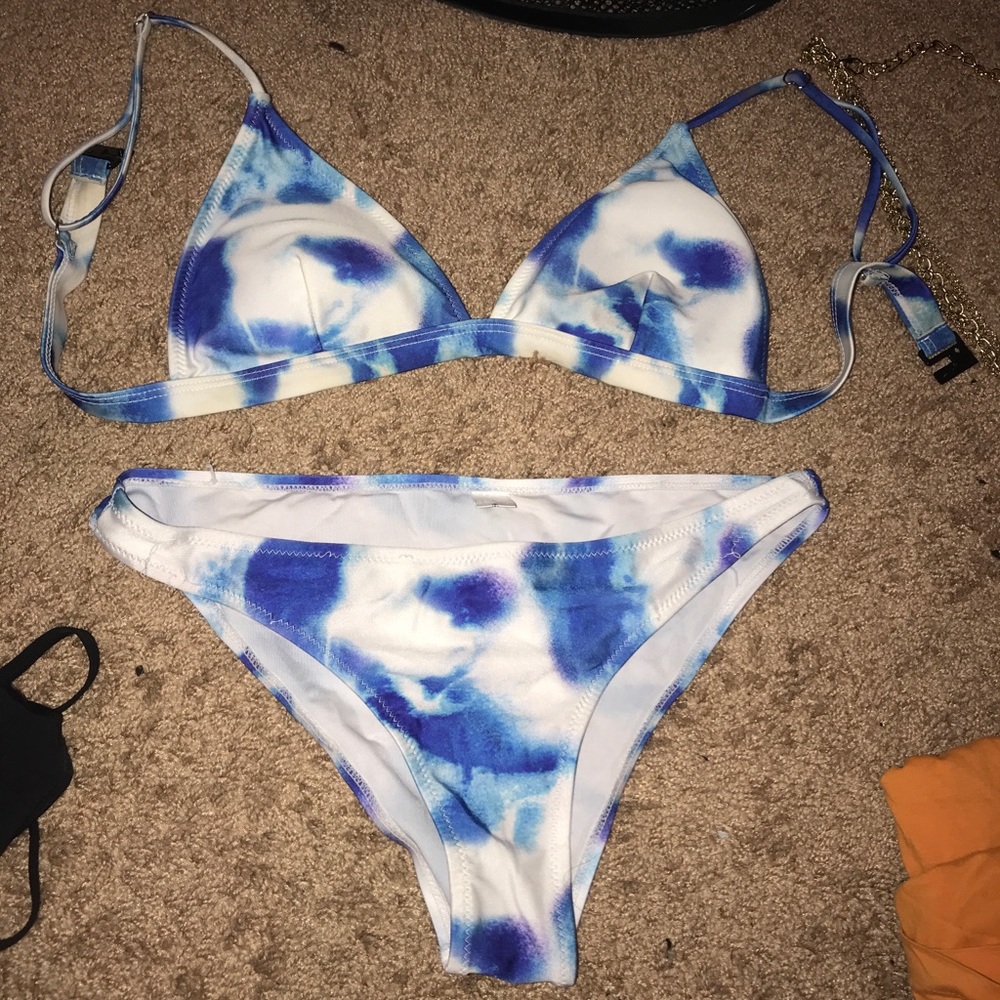 Blue tye dye bikini Zaful